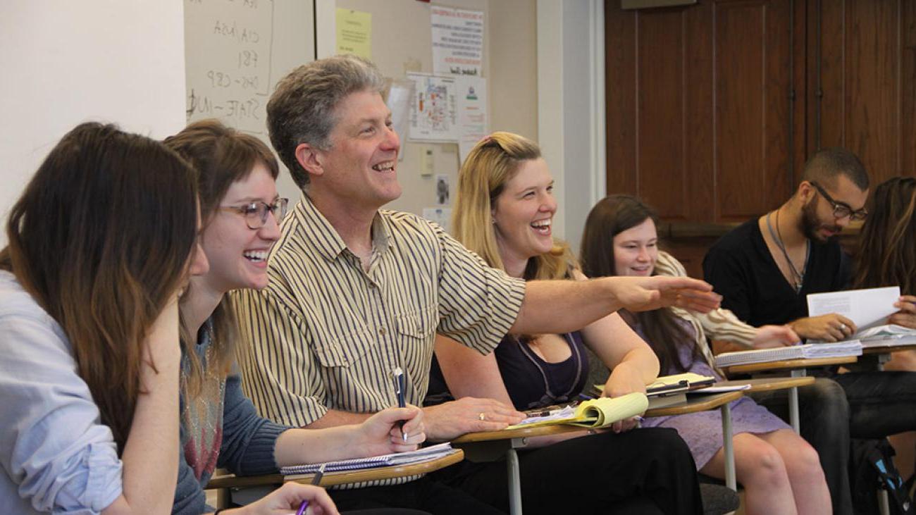 In class with professors Susan McWilliams and John Seery